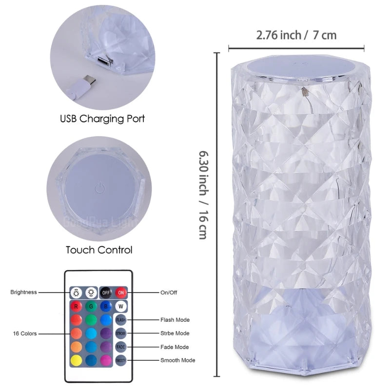 Pro Life Essentials™ Fantasy Diamond Crystal Table Lamp 🌈✨