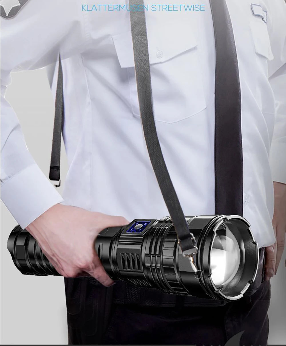 ✨ UltraBeam™ 1000W Tactical Flashlight – The Most Powerful LED Torch Ever Built