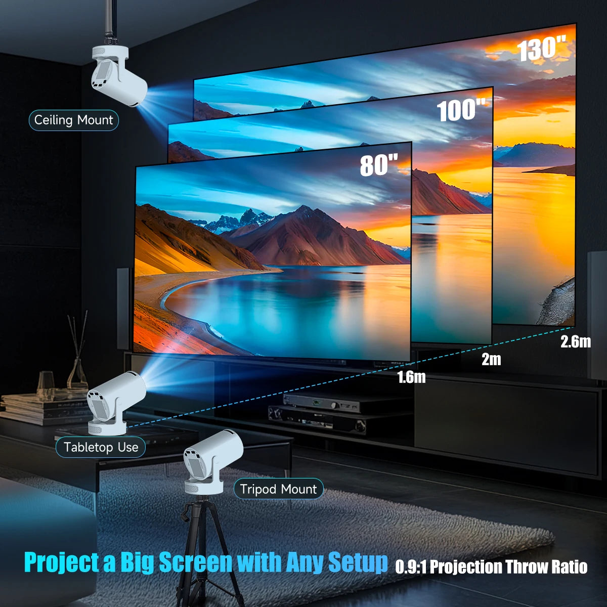 ✨ PRO LIFE ESSENTIALS HY300 Pro+ Smart Projector