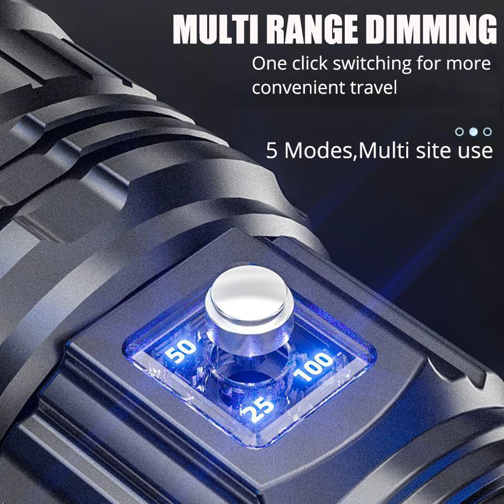 ✨ UltraBeam™ 1000W Tactical Flashlight – The Most Powerful LED Torch Ever Built