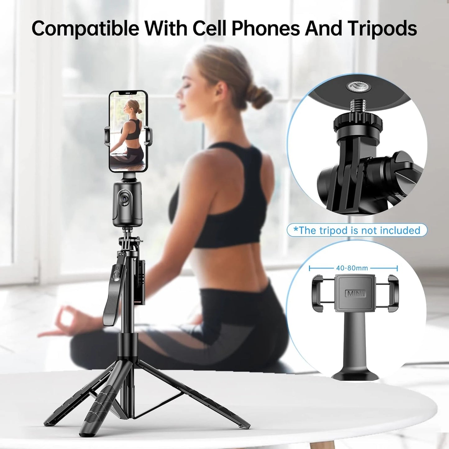 ✨ AI 360° Auto-Tracking Phone Holder Tripod – Your Personal Cameraman