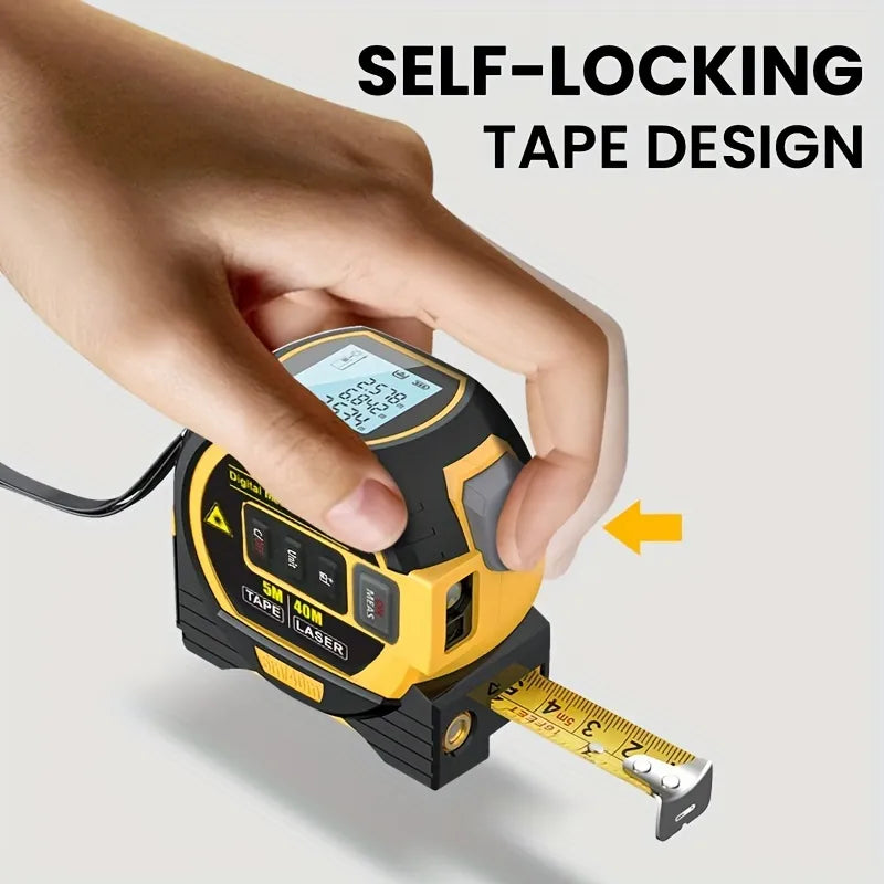 📏🌐 1pc Laser Tape Measure 3 In 1 Digital Tape Measure