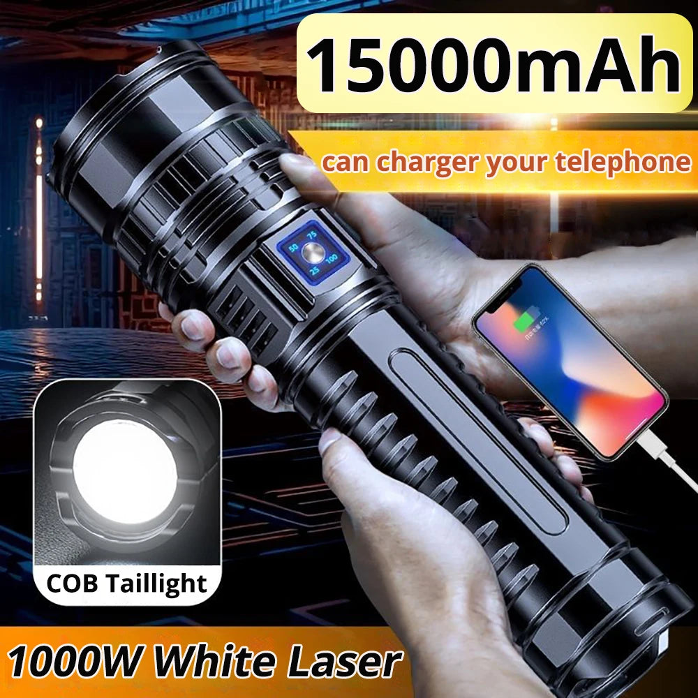✨ UltraBeam™ 1000W Tactical Flashlight – The Most Powerful LED Torch Ever Built